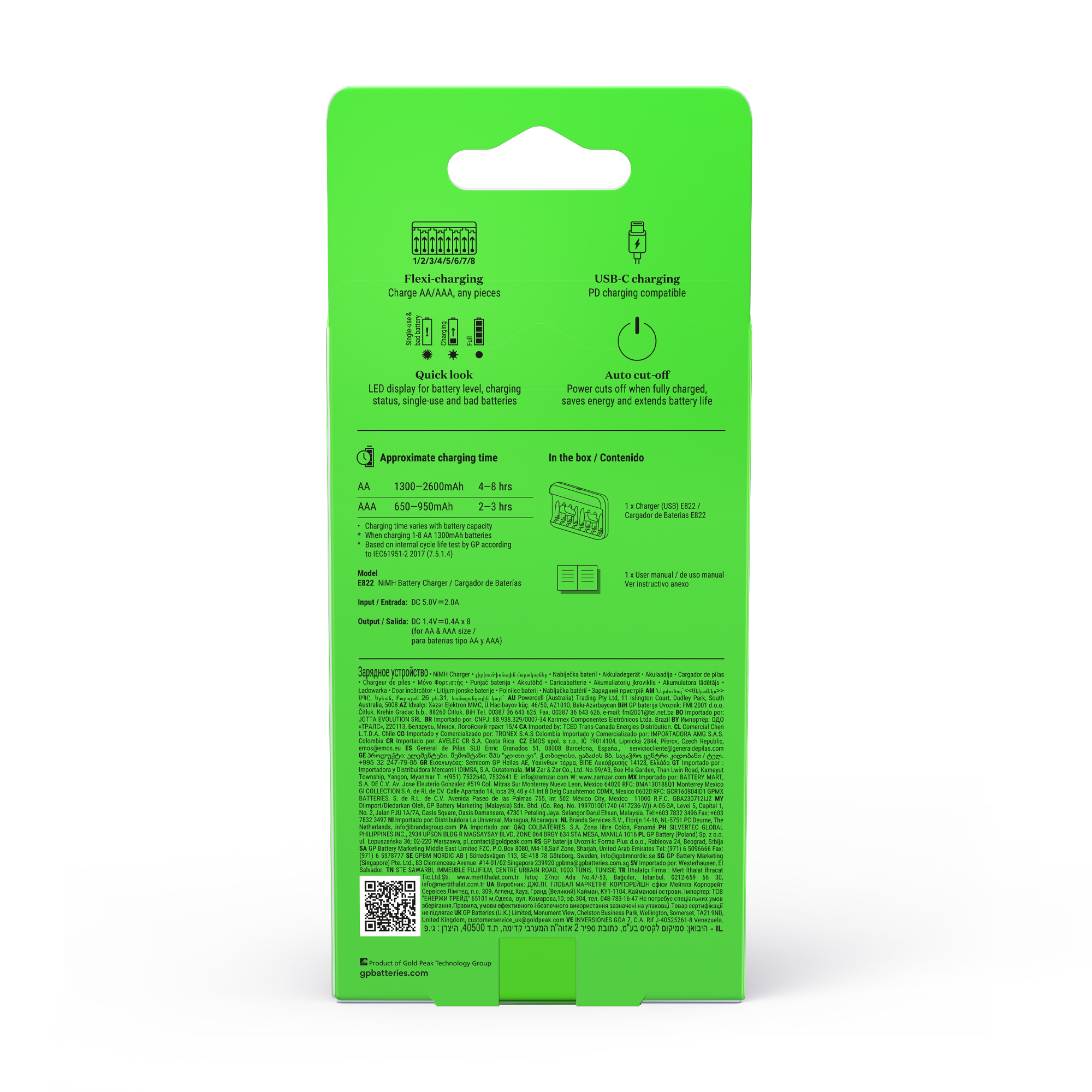 GP Charge & Save 8-slot E822 NiMH Battery Charger