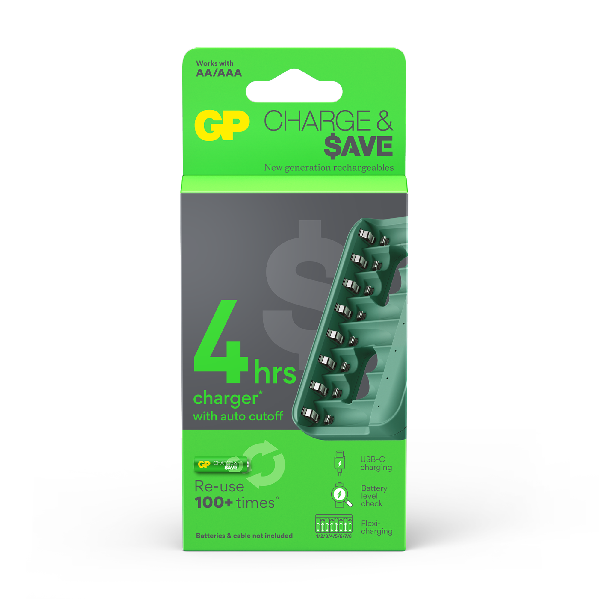 GP Charge & Save 8-slot E822 NiMH Battery Charger