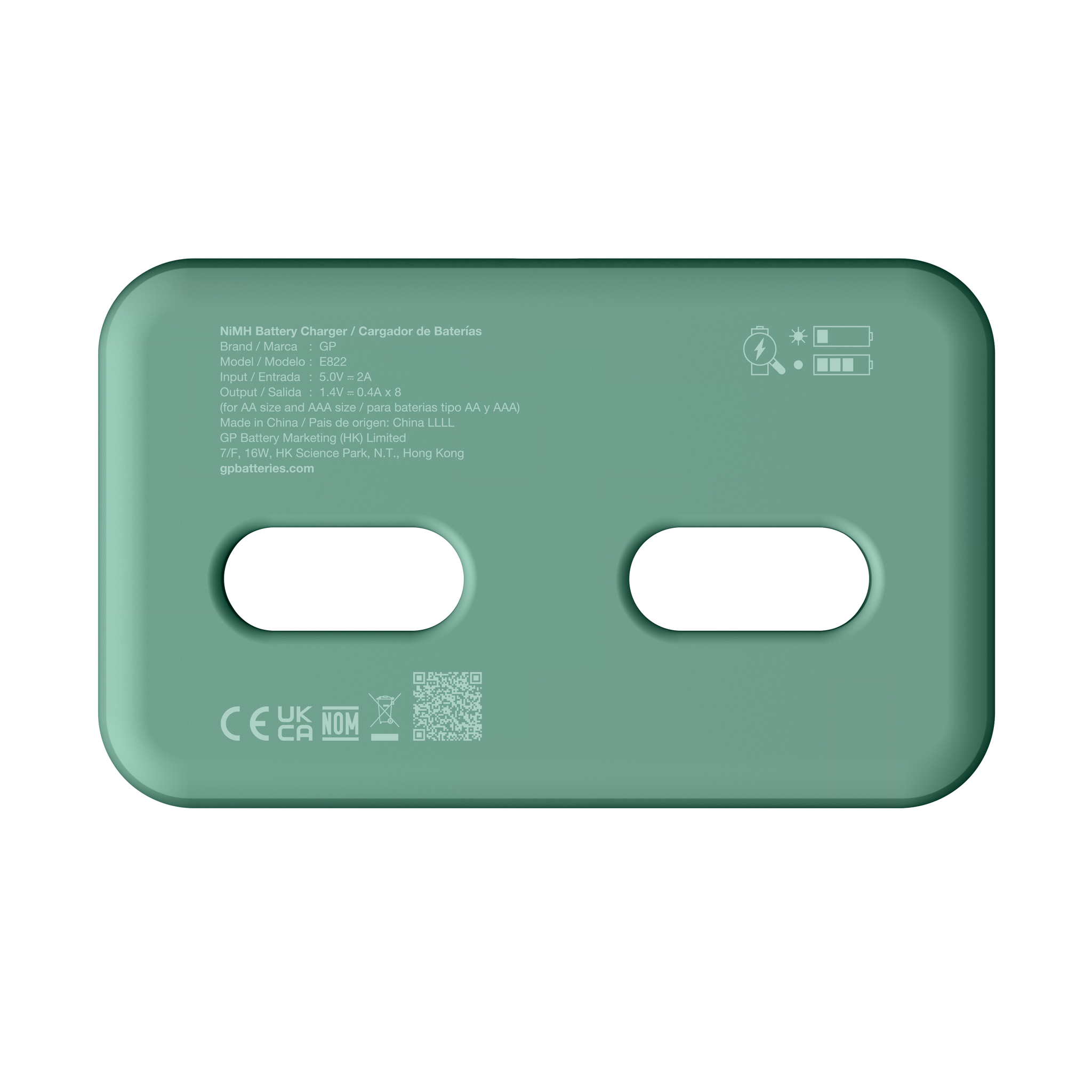 GP Recyko 8-slot E822 NiMH Battery Charger