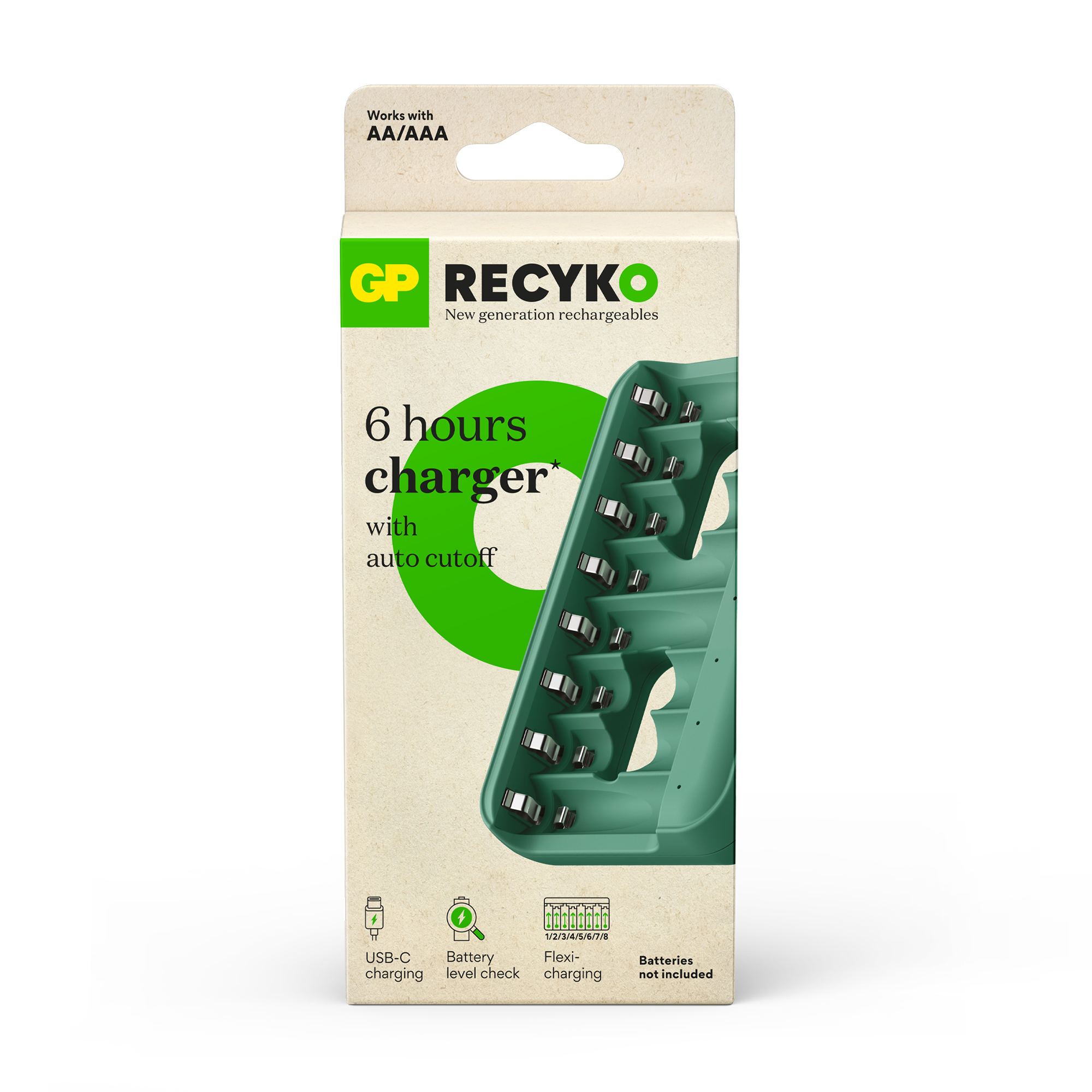 GP Recyko 8-slot E822 NiMH Battery Charger